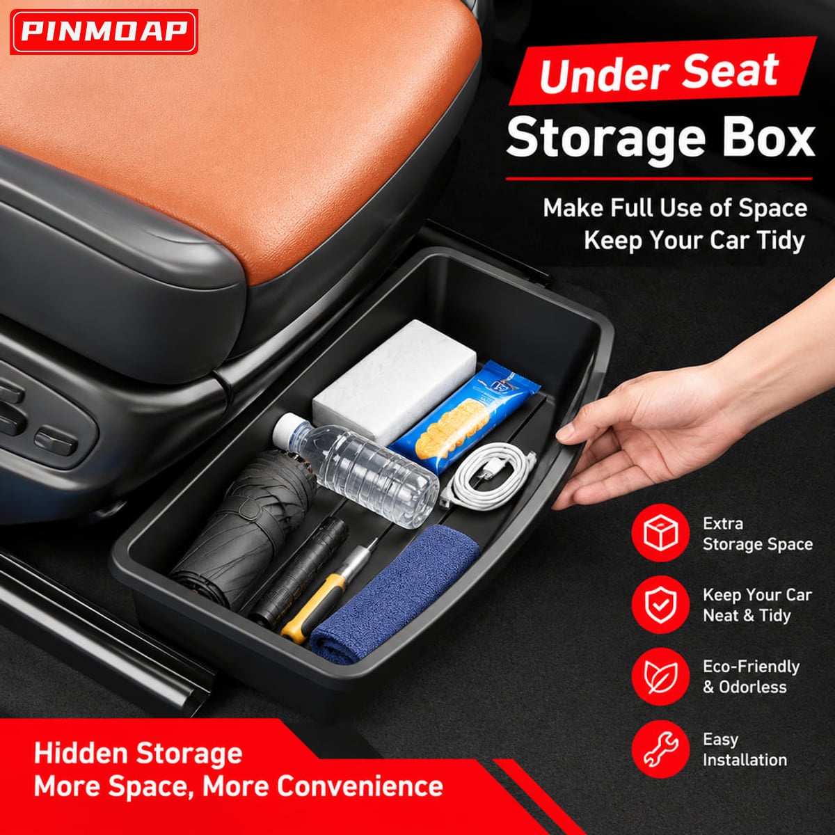 صينية تخزين أسفل المقعد للسيار - مراجعة Car Cable Organizer وسعره